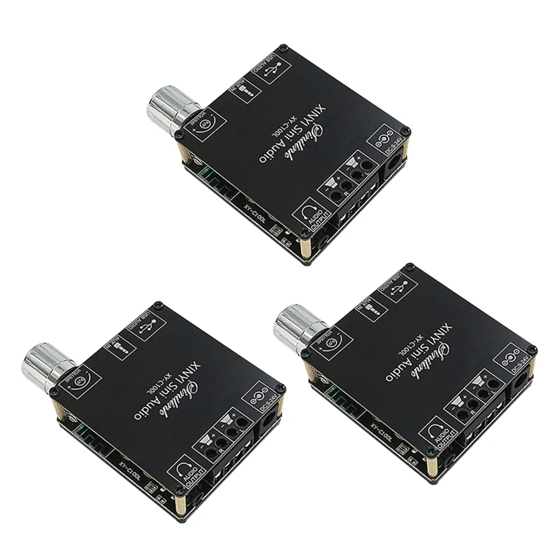 

3X XY-C100L HIFI 100WX2 Bluetooth 5.0 High Power Digital Stereo Amplifier Board AUX USB AMP Amplificador Home Theater