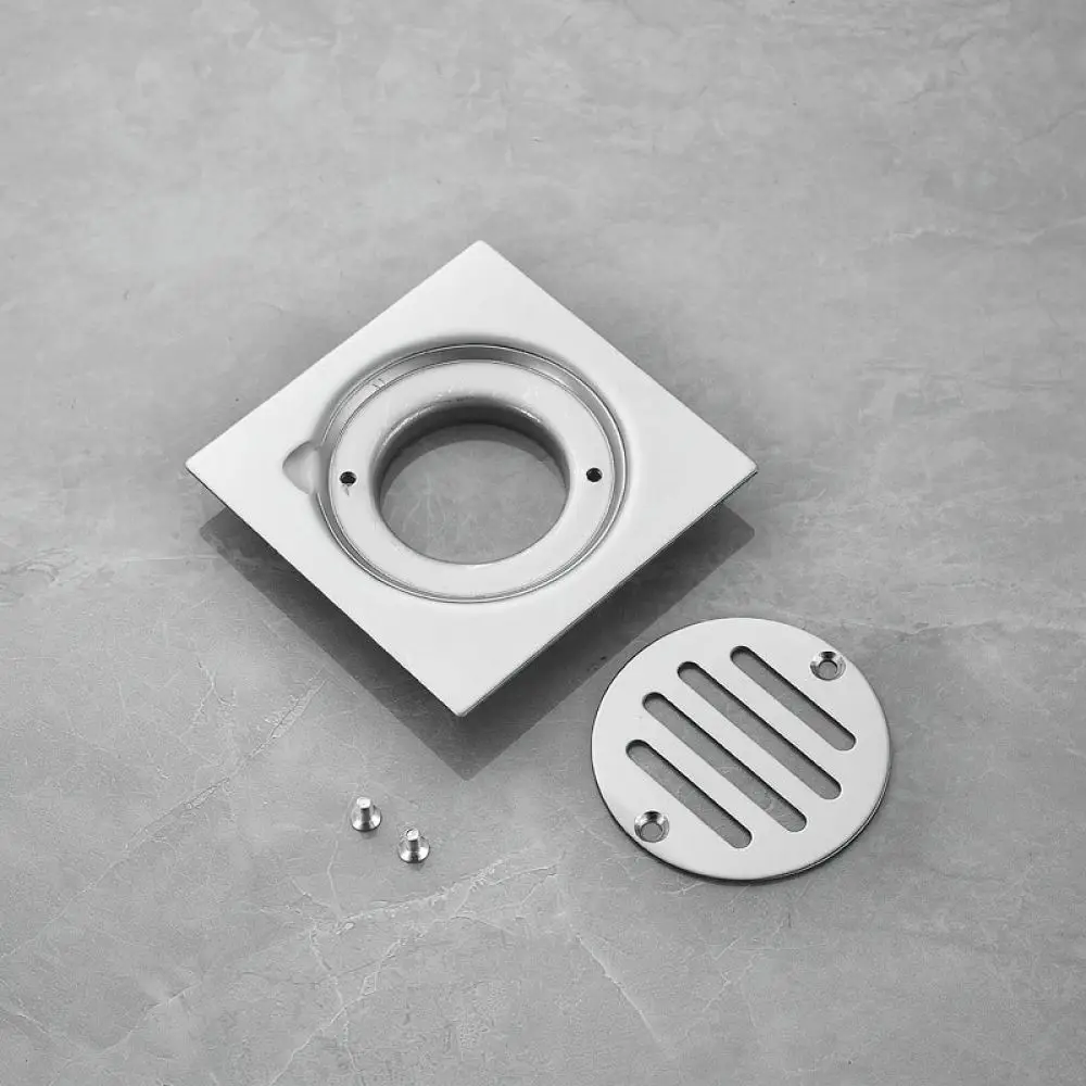 Durable 304 Stainless Steel Drain With Safety Locking Cover Anti Odor Sewer Strainer For Institutional Bathroom
