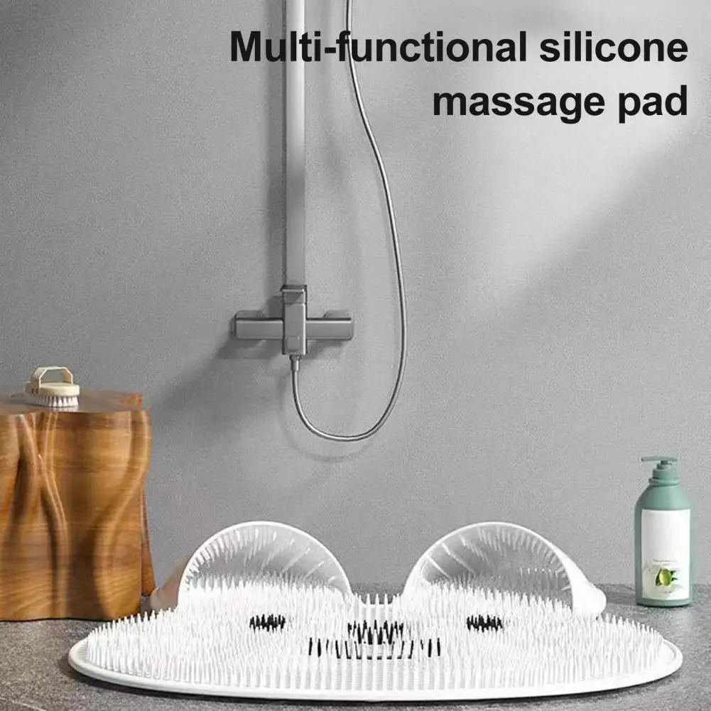 Rabbit Bathroom Shower Anti Slip Mat Foot Scrubber Back Scrubber Circular Massage Mat Silicone Foot Mat Foot Washer