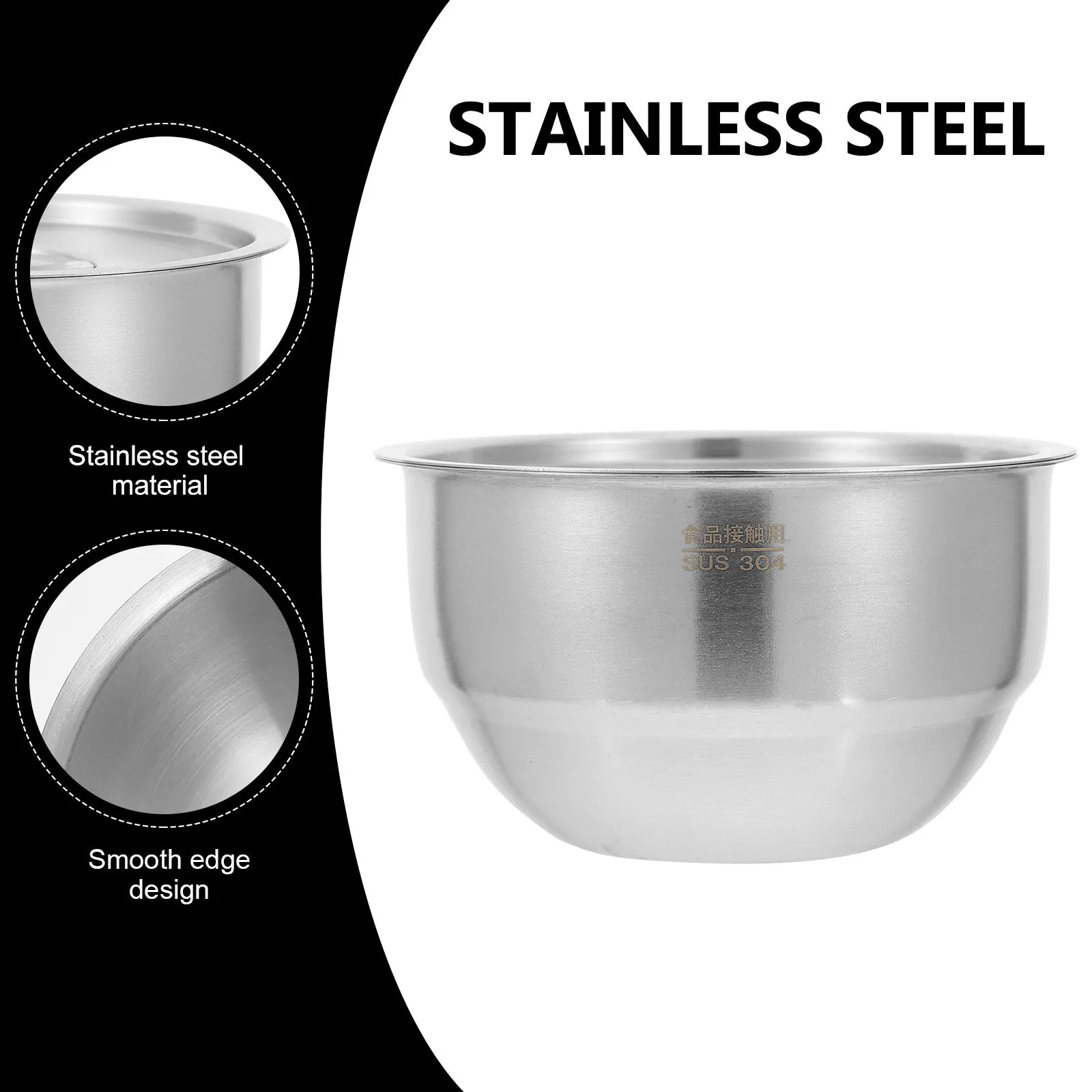 

Practical Steamed Egg Stainless Steel Bowl Multifunctional Soup Instant Noodle Kitchenware Sturdy Design Home Hotel
