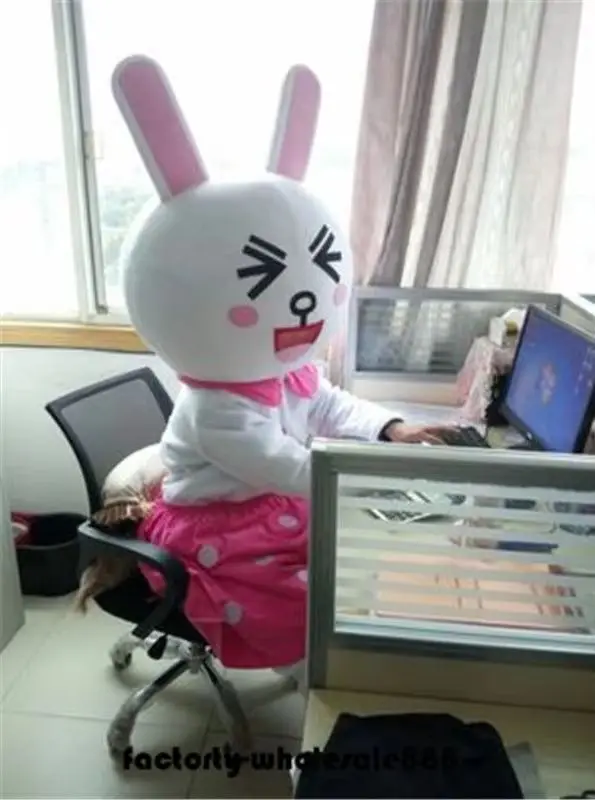 

New Adult Best Sale Foam White Rabbit Fancy Cartoon Mascot Costume Plush Christmas Fancy Dress Halloween Mascot Costume