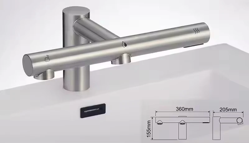 صنبور حوض الحمام + مجفف اليد + ماء + صابون 3 - في - 1 مستشعر تلقائي