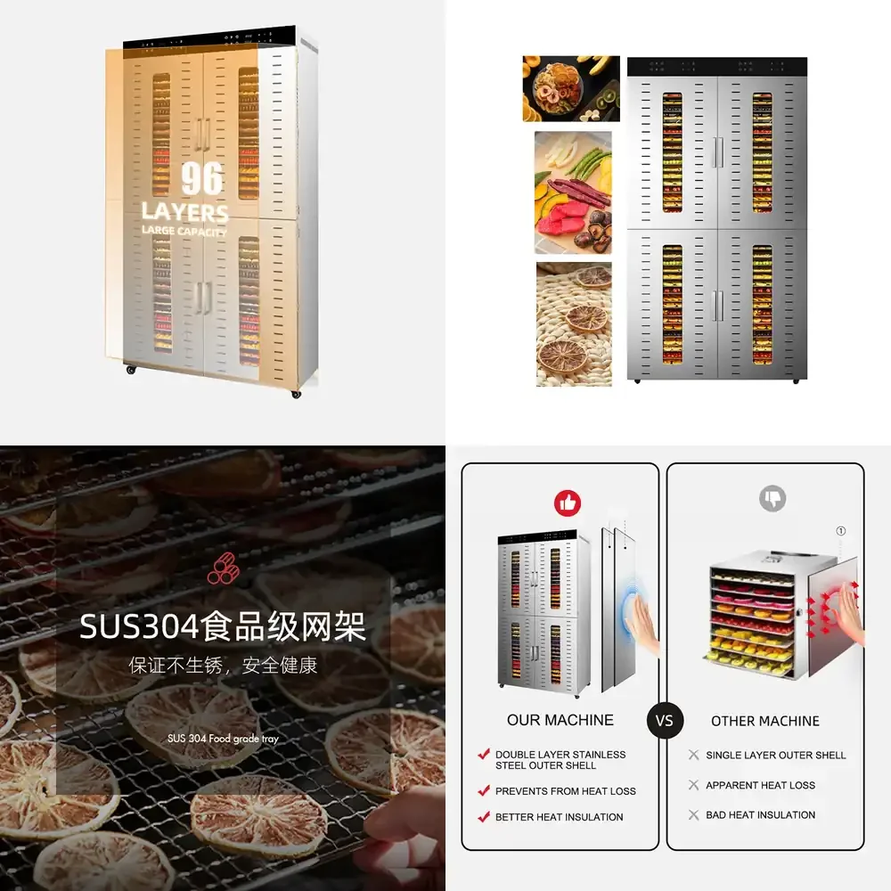 

Customizable popularHot Sales 96 Trays Home Fruit Dryer Adjustable Temperature Vegetable Meat Fruit Food Dehydrator Fruit