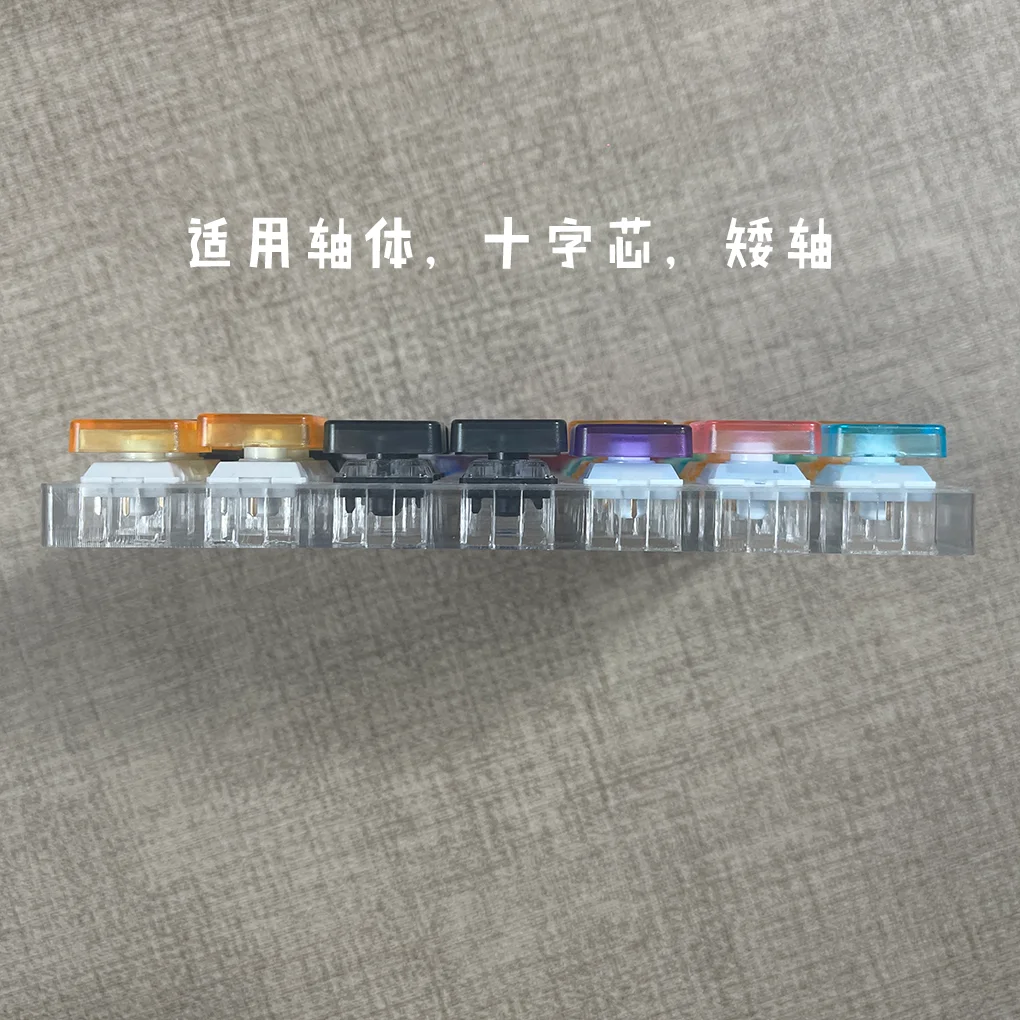 LCK No Carving Low Profile Keycap Transparent PC Material for 60%-75% Layout Cross Axis Mechanical Keyboard Ultra-thin Keycaps