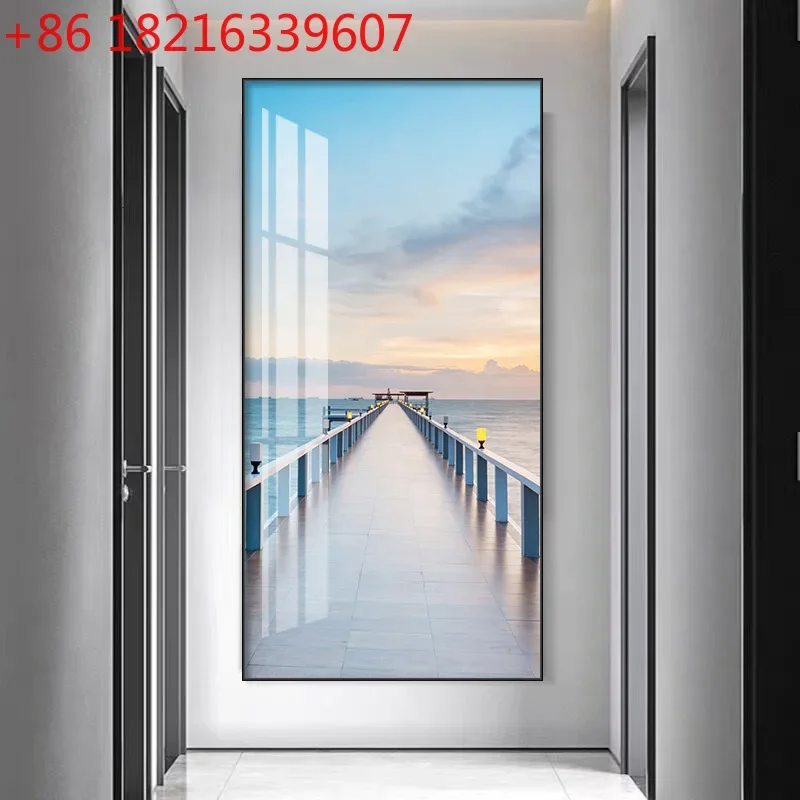 Entrance decorative painting modern simple corridor aisle hanging painting fantasy end background wall high-end murals