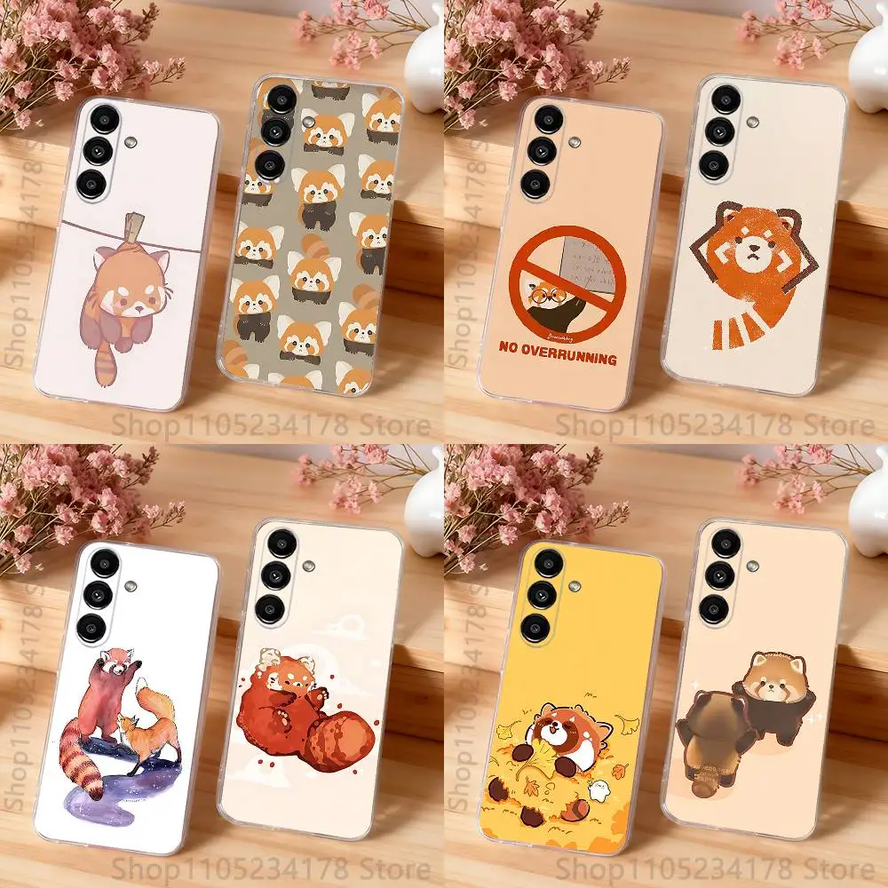 

Phone Case For Samsung S24,S25,S30,S23,S21,S22,S20,S10,5G,FE,lite,PIus,Ultra Red panda Animal Clear Transparent Cover