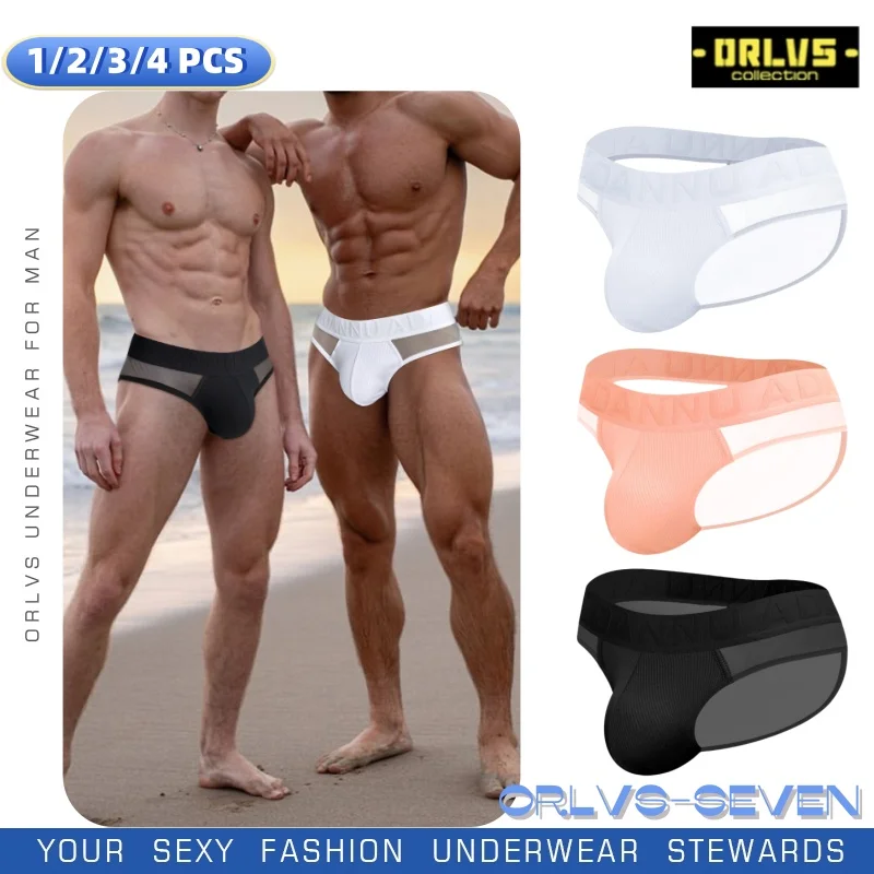 

1/2/3/4Pcs Men Underwear Briefs Sexy Low-Waist Triangle Pant Silhouette Design Breathable Men's Panties Jockstrap Man Underpants