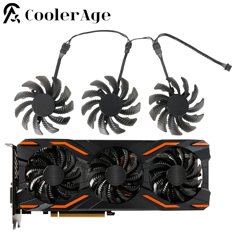 75mm T128010SU 0.35A Cooler Fan For Gigabyte AORUS GTX 1060 1070 1080 G1 GTX 1070Ti 1080Ti 960 970 980Ti Video Card Cooler Fan