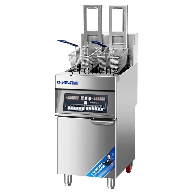 XL electric fryer commercial automatic lifting and lowering temperature control large capacity intelligent large fryer double