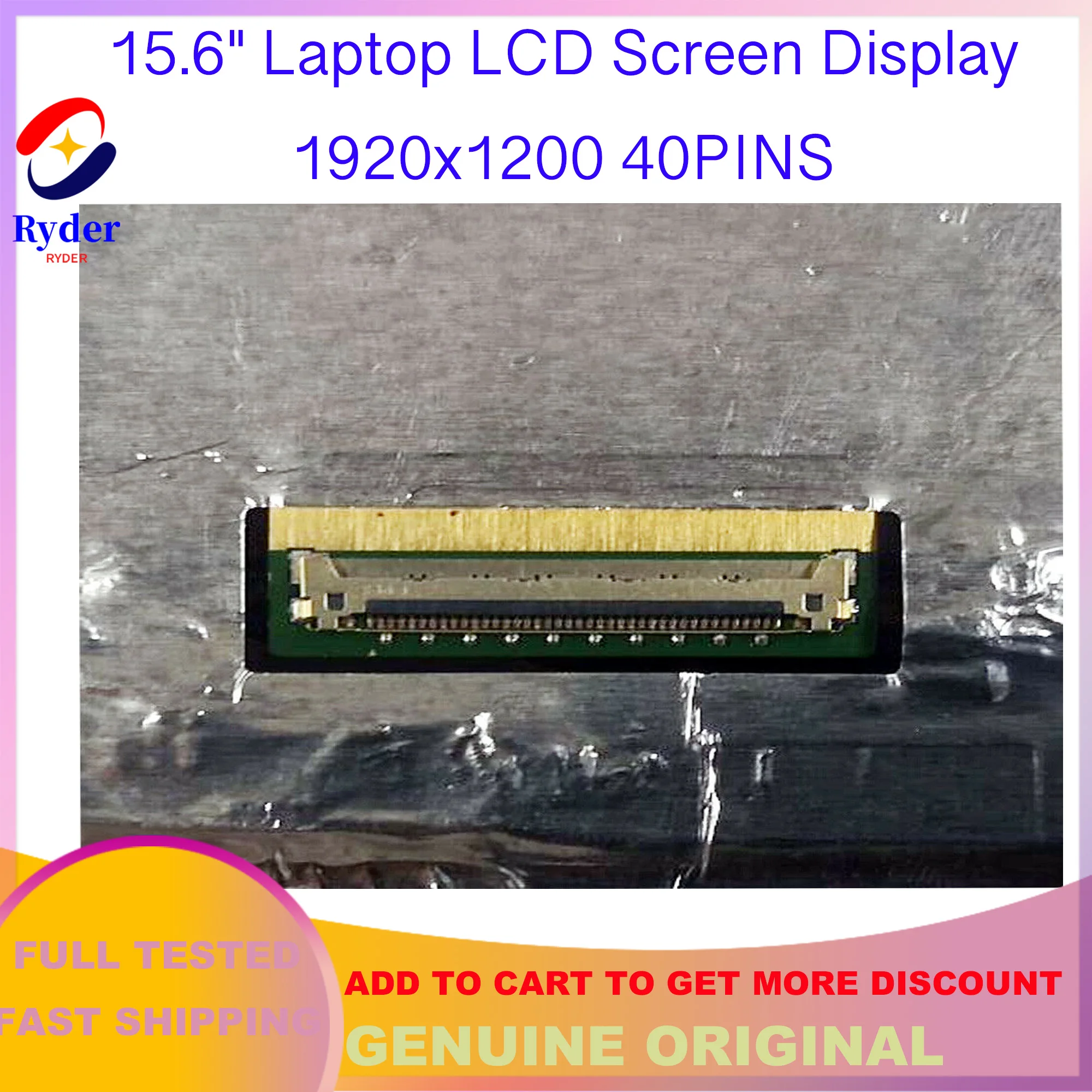 15.6'' Laptop LCD Screen Replacement Display Panel LQ0DASD355 LQ156N1JW01 LQ156N1JW02 DVT1 DP/N: 0FKR1K Non touch 1920*1200