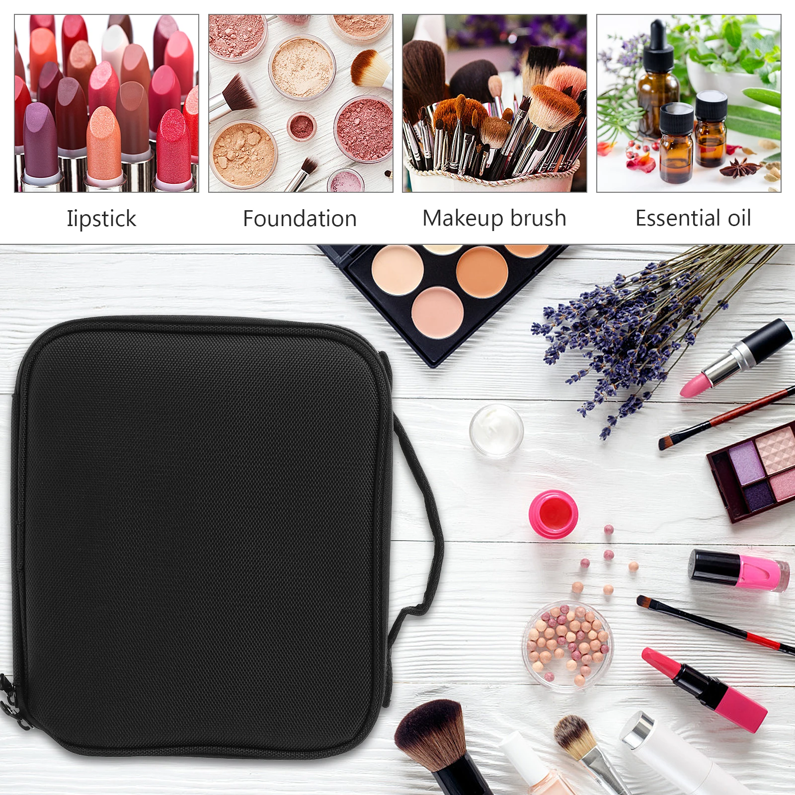 

Nylon Travel Storage Bag Upright Design Water Resistant Durable Portable Makeup Cosmetics ganizer Toiletry Pouch Gifts