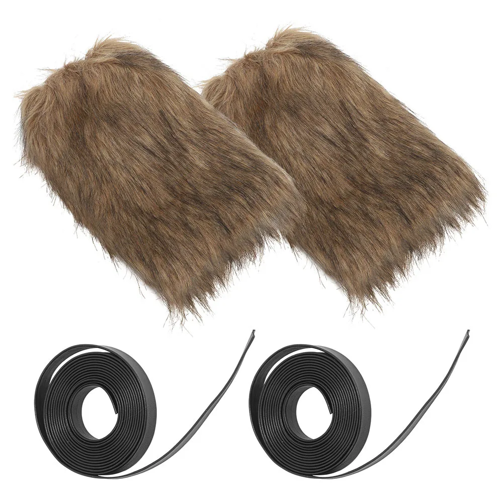 2 uds Bindai Legtaos estilo vikingo envolturas de pierna Retro accesorios de disfraz cálidos ajustables para hombres mujeres fiesta Medieval Rave invierno