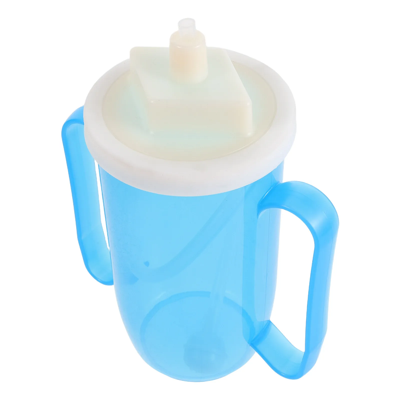 Adult No Spill Dysphagia Cup with 2 Handles Straw for Disabled Patients Limited Mobility Elderly Drinking Cup Safe Hydration