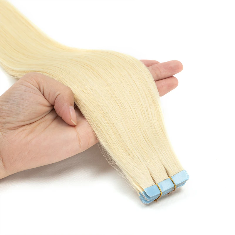 Menselijk haar Tape In Hair Extensions Machine Gemaakt Remy Extensions Volledig hoofd 20 inch 50G Dikke uiteinden Tape op haar