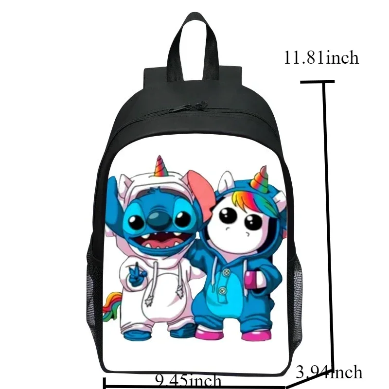 Disney Cute Stitch Cartoon Print Children\'s Backpack Boys and Girls Accessories Kindergarten Backpack Kids Gift Travel Bag