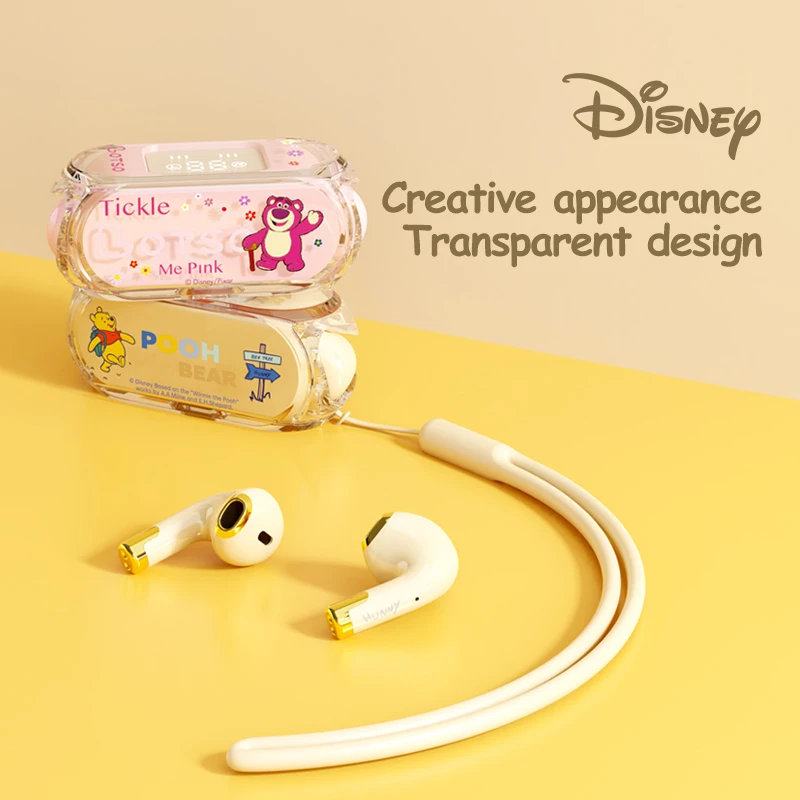 Choice Disney J13  V5.3 TWS Wireless Bluetooth Headset LED Display Headphones HIFI Sound Transparent Shell Earphones  2023 New