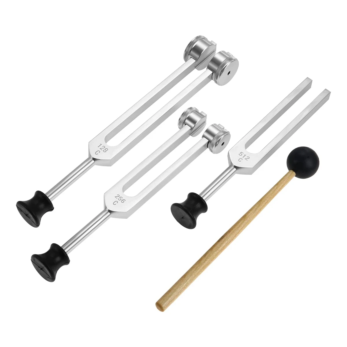 3er Pack Stimmgabel-Set(128Hz, 256Hz, 512Hz) Stimmgabel-Kit für Heilung, Chakra, Klang therapie, Schall gabel (Silber)