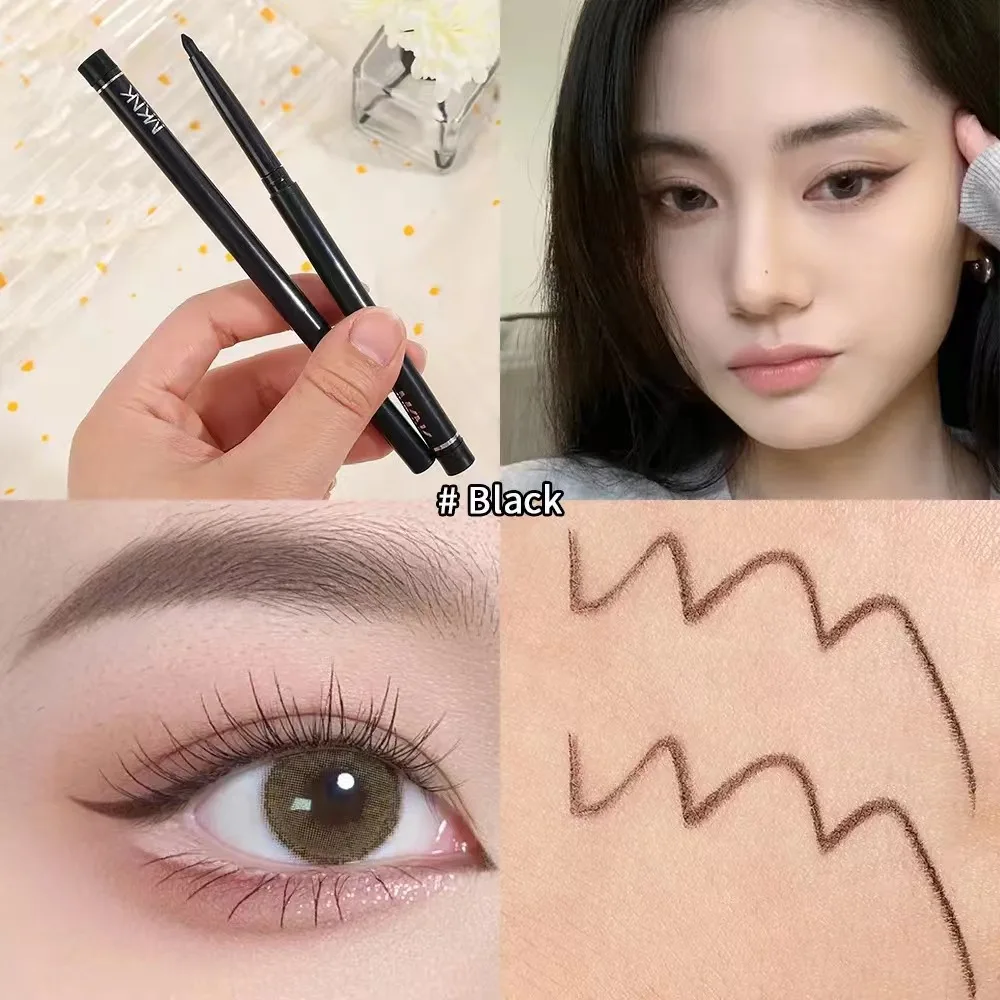 Matita eyeliner rotante automatica Matita gel eyeliner Matita per sopracciglia Sleeper Matita baco da seta Matita eyeliner crema Nero marrone
