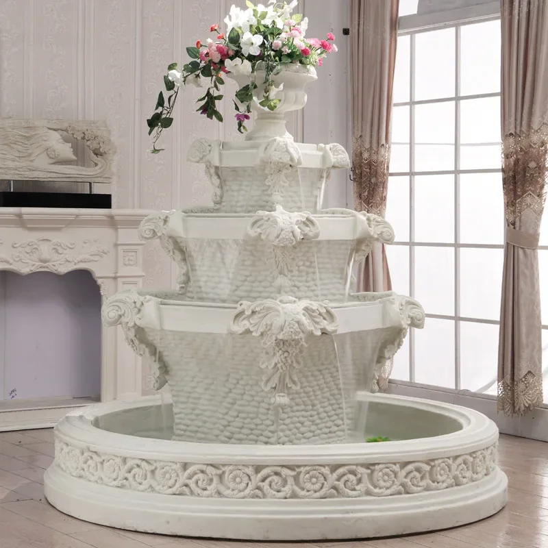 x2- European-style flowing water handicrafts Large rockery flowing water fountain Floor-to-ceiling ornament fountain