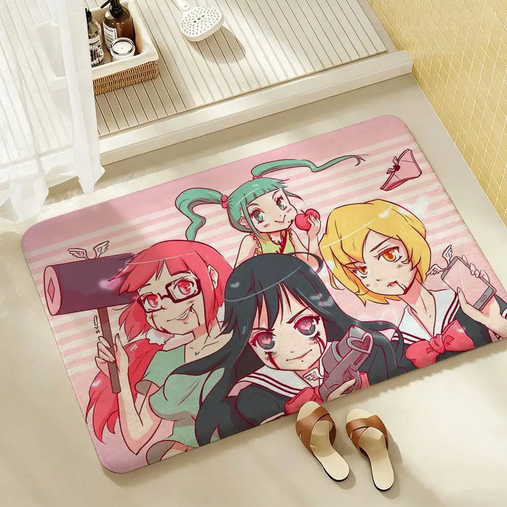 Cute Girl Magical Girl Site ANIME  Shower Room Absorbent Small Floor Mat Soft Comfortable Decorative Foot Mat