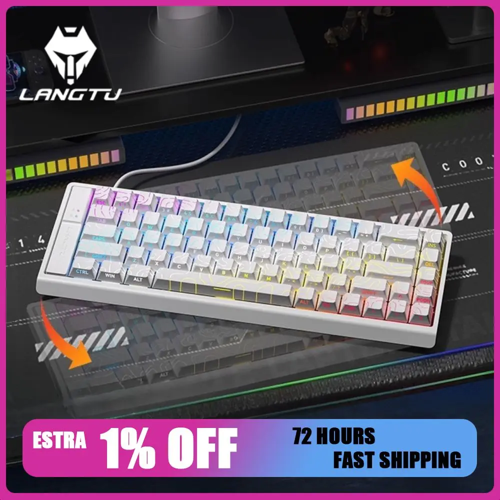 

LANGTU MC68 Magnetic Switch Mechanical Keyboard Hot Swap Low Delay Custom Wired Gaming Keyboard PC E-Sports Accessories Gifts