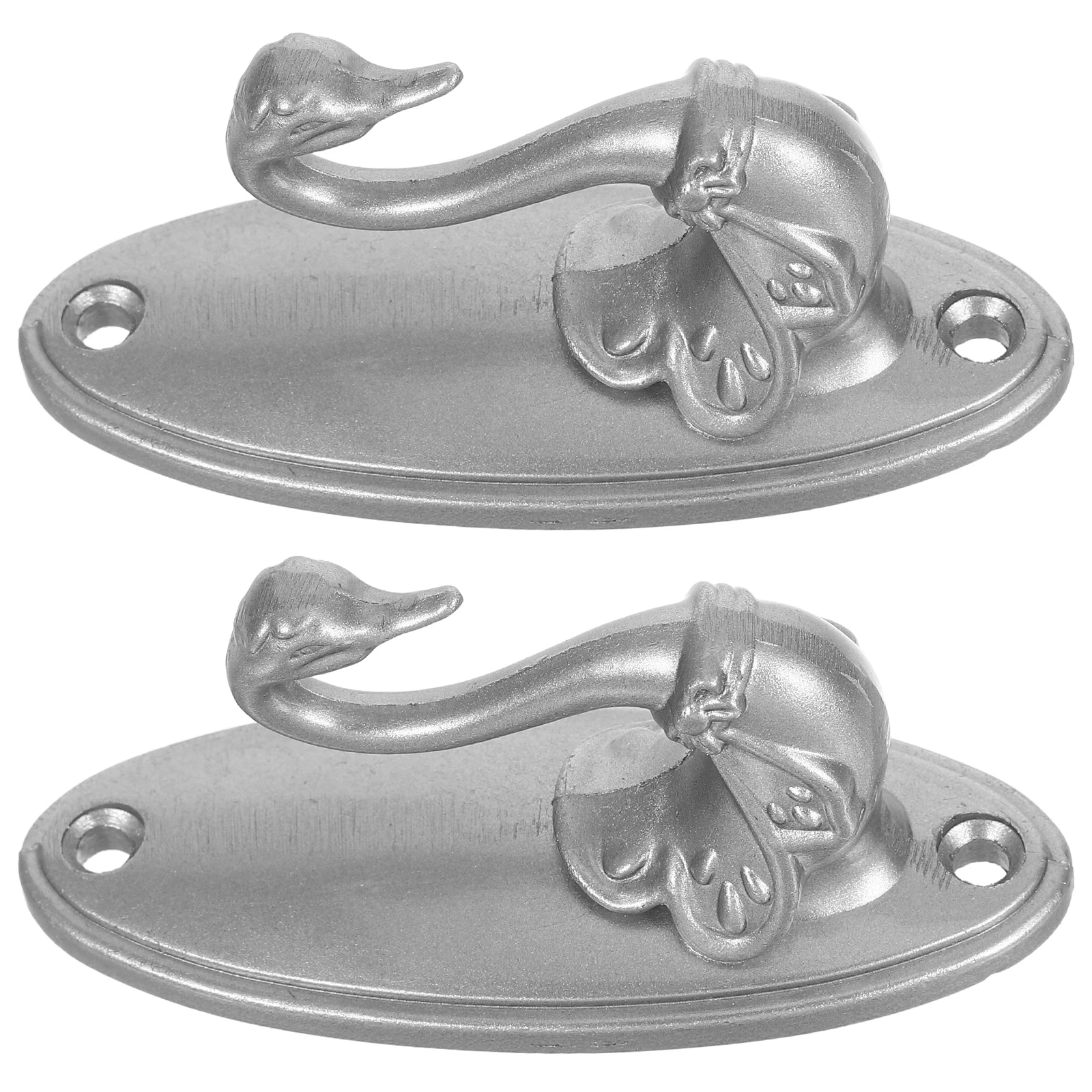

2pcs Alloy Hooks Curtain Holdbacks Decorative Vintage Hooks For Wall Vintage DrapeHooks WallMounted SpaceSaving Silver