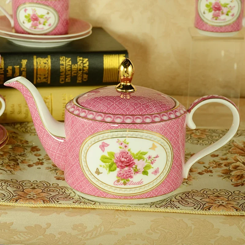 European Coffee Pot Set High Bone China Coffee Cup Saucer Teapot Gold-painted Ceramic Cup Coffee Cup Set   Mug