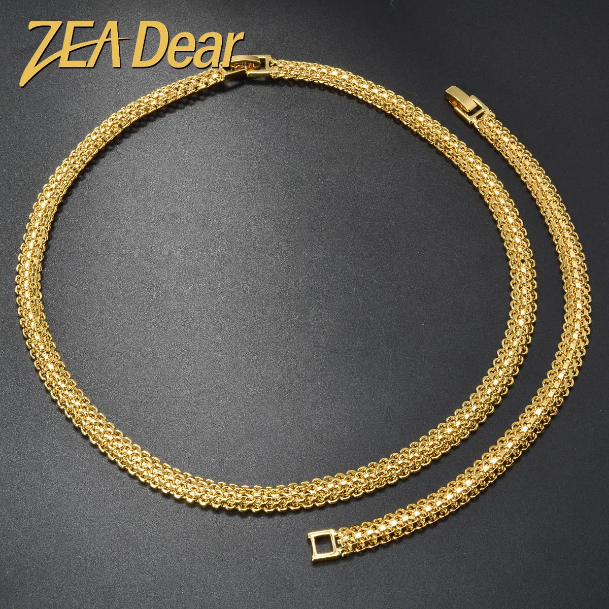 ZEADear Bridal Copper Necklace Free Shipping Gold Color Plated Bracelet Drop Shipping Neck Links for Man Women Birthday Gift