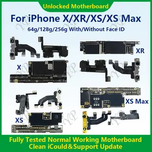 Bilashmart Fully Tested 100%Working Mainboard iPhone X/XR/XS/XS Max With Face ID 64g/256g Cleaned iCloud And Unlocked Phone Motherboard