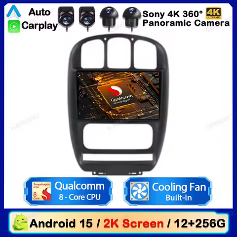 Android 15 Car Radio For Dodge Caravan 4 Chrysler Voyager RG RS Town 2000 - 2007 Carplay Multimedia Central BT Double Din DVD FM