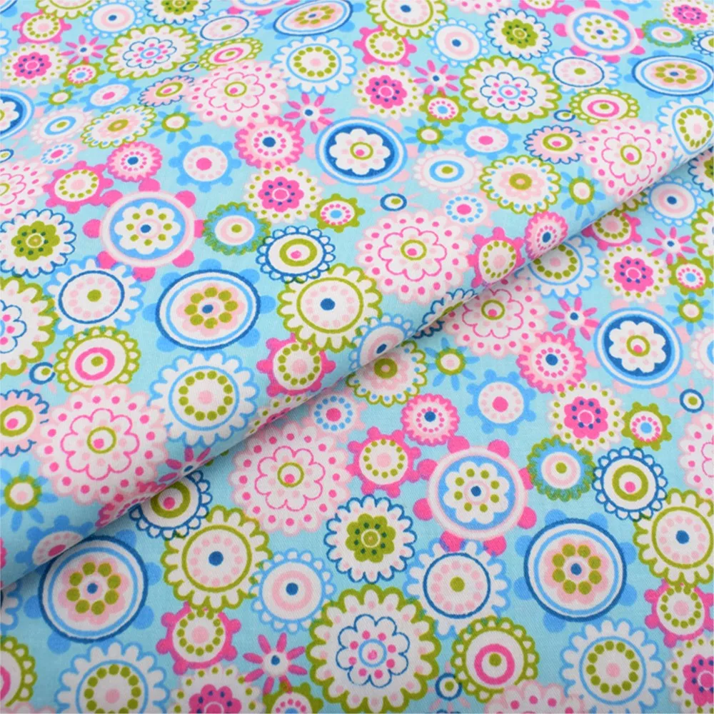 Chainho,Printed Twill Cotton Fabric,Thick,Soft,Opaque,Patchwork Clothes,DIY Sewing & Quilting Material For Baby&Child,Half Meter