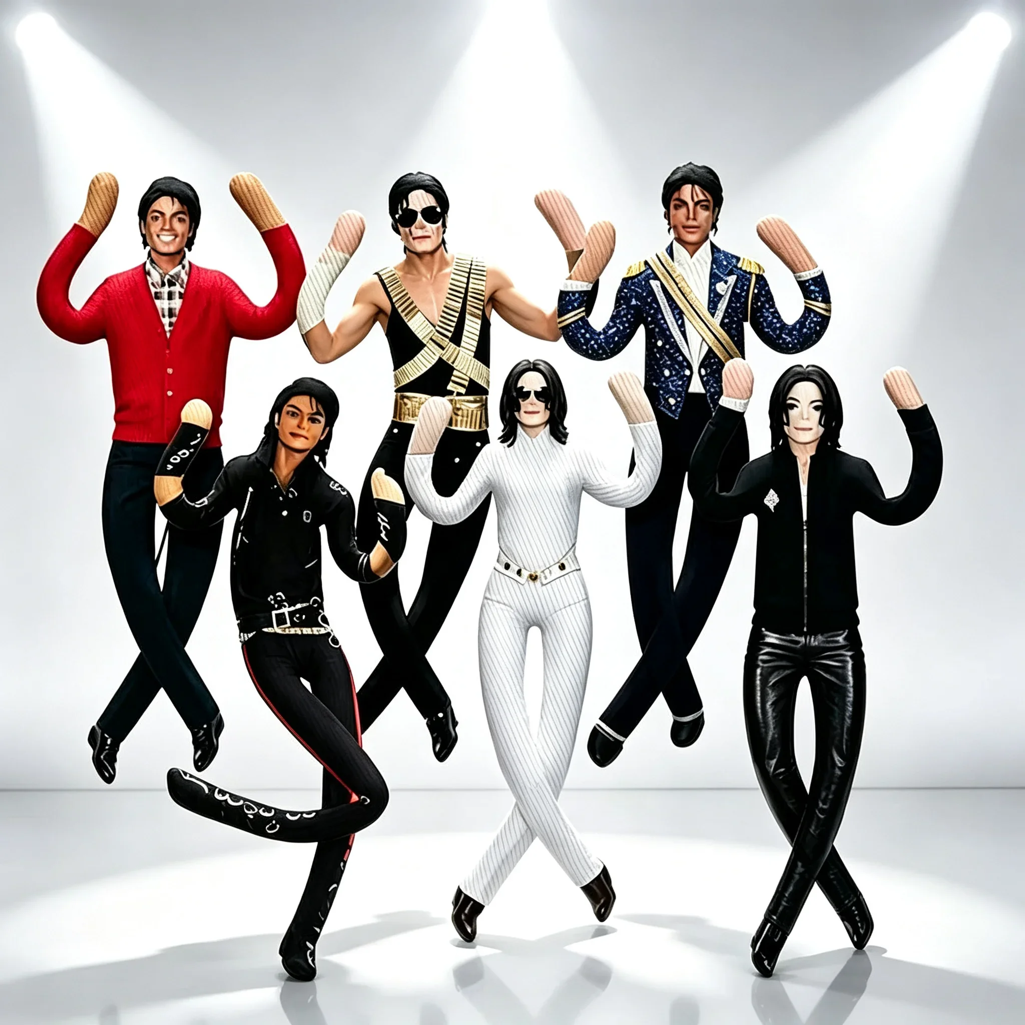 New Style Michael Jackson Cosplay Prop Doll Plush Stuffed Figure Dolls Room Decoration Abstract Joint Mobility Props Gifts New