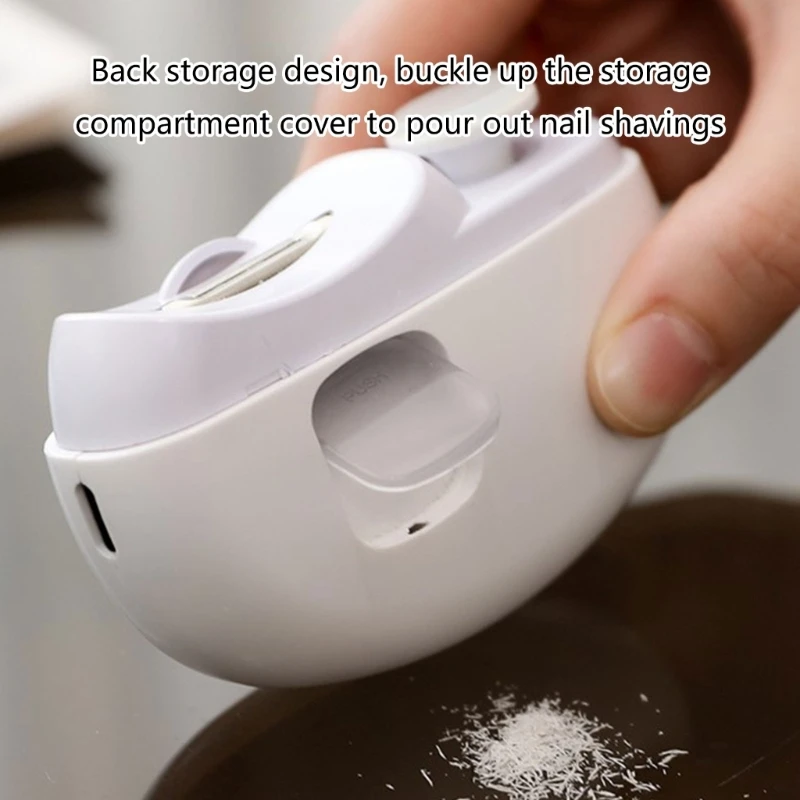 Bấm móng tay tự động bằng điện có đèn & 2 tốc độ Cắt móng tay và giũa 2 trong 1 Sạc móng tay Dropship