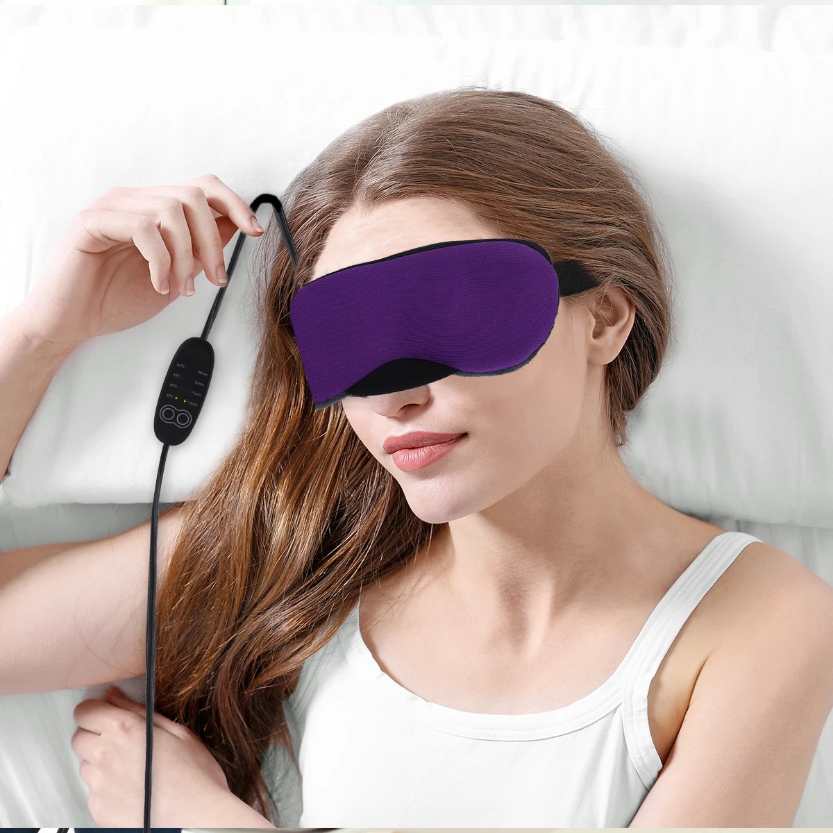 

Маска для глаз с подогревом, теплая пара, перезаряжаемая, USB, защитные очки для сна, расслабляющая кровообращение, усталость, темные круги, дизайн зрения, подарок