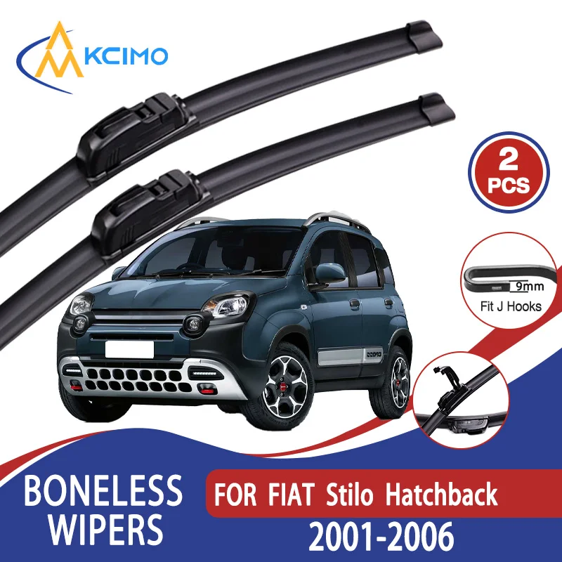 

For FIAT Stilo Hatchback 2001-2006 Car Wiper U-type Soft Rubber Boneless Wiper HD Quiet Durable Automotive Wiper 22"+19"