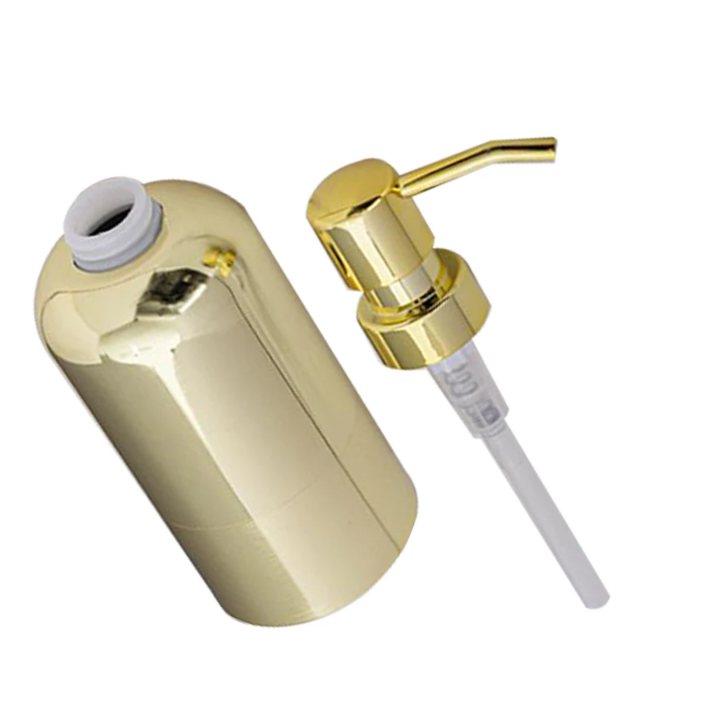 

Stainless Steel H Soap Dispenser Golden Pump Bottle for Shampoo Body Wash Kitchen Bath Bathroom Countertop Liquid Container