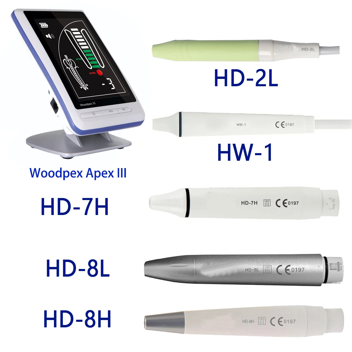 Dental New Authentic Woodpex III Apex HD-2L HD-8L HD-7H Handle Plug-in Handle Integrated LED Light for Dental Treatment Used