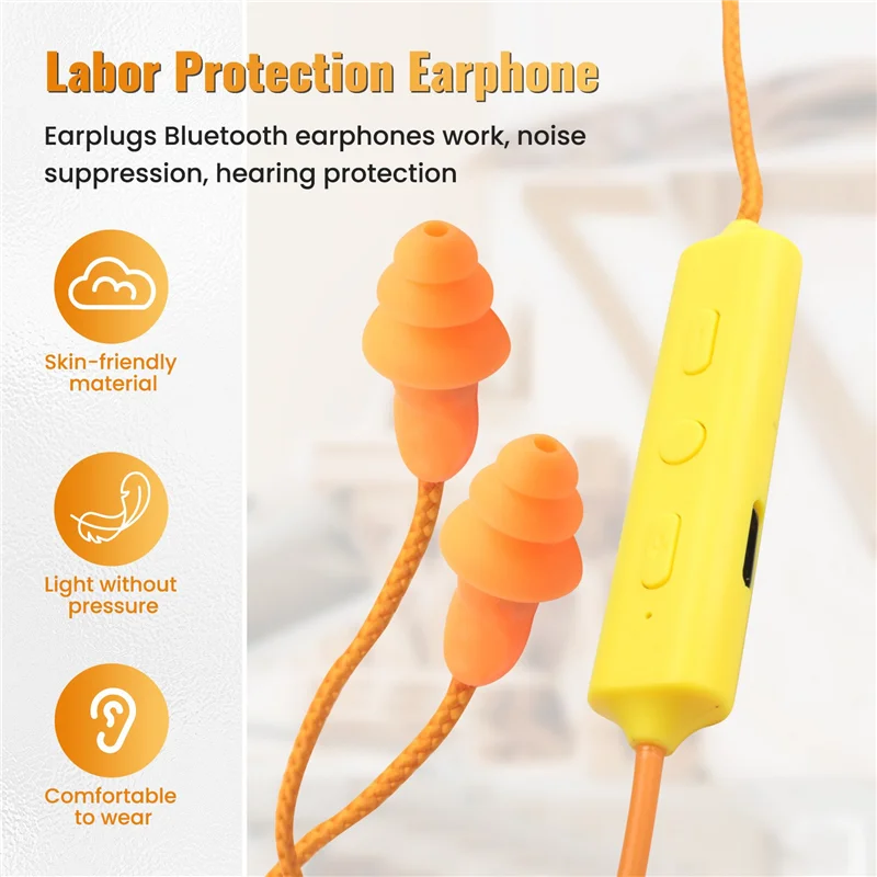 【RECOMENDAR】20X Ear Plugs Bluetooth Earphone For Work, Noise Suppression, Hearing Protection,Construction Sites, Noisy Places Or