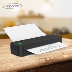 Portable Mini A4 Printer No Ink Printing A4 Thermal Printer for Phone PC Tattoo Transfer Printer or 5PK Thermal Paper Rolls