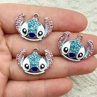 10Pcs Silver Plated Crystal Dog Charm Pendant Jewelry DIY Making Bracelet Accessories Necklace Handmade