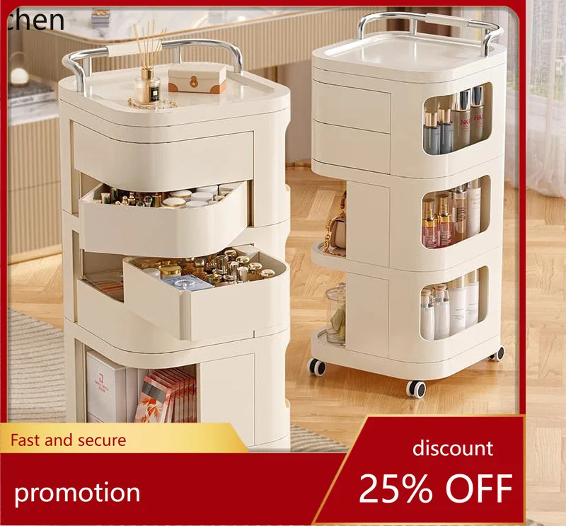 CZ Movable Storage Rack Cosmetics Organizer Cabinet Multi-layer Organizer with Wheels