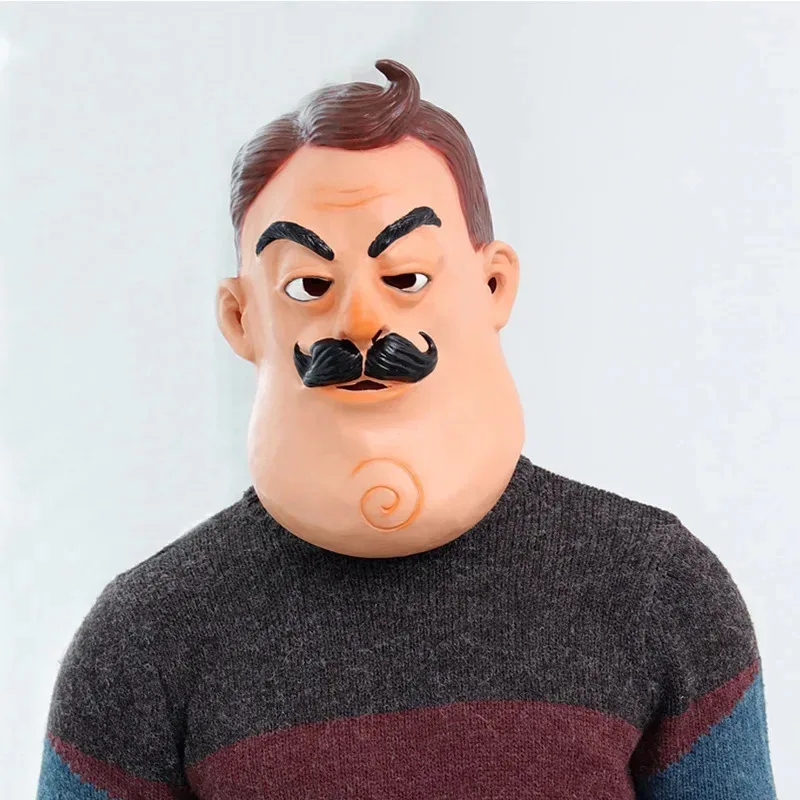 مرحبا جارتي قناع تأثيري لعبة الرعب اللاتكس خوذة كامل الوجه واقعية الكبار أغطية الرأس هالوين حفلة تنكرية زي