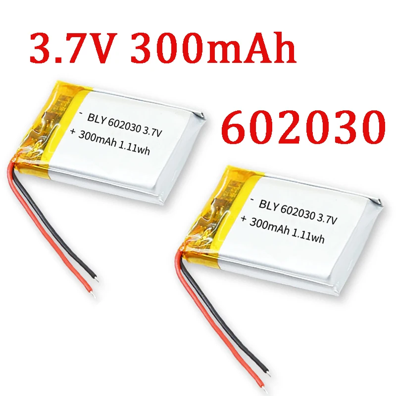 602030 3.7V 300mAh Polymer Lithium Rechargeable Battery For GPS Navigator MP5 Bluetooth Headset PS4 3.7V 602030 Batteries