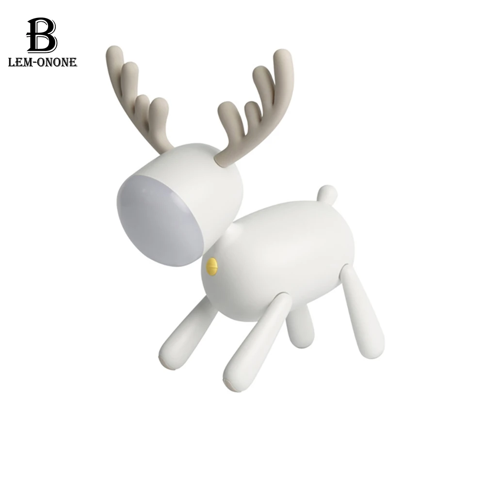 

LED Reindeer Night Light 1W Reading Ambient Lights Decor Silicone ABS Soft Timer Sleeping Adjustable lighting Flexible Body Toy