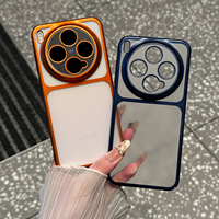 Plating Frame Translucent Frosted Hard PC Phone Case For VIVO X300 iQOO 15 OPPO Find X9 Pro Matte Clear Anti-fall Bumper Cover