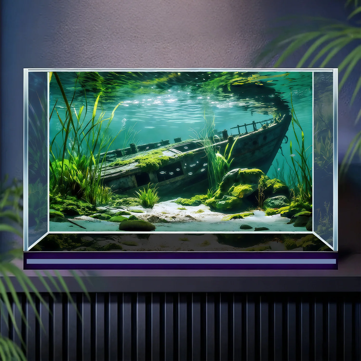 Flussbett-Treibholz, Aquarium-Hintergrundbild, Aquarium-Hintergrundaufkleber, Selbstklebend, Aquarium-Landschaftsgestaltung Dekor – Detail 17