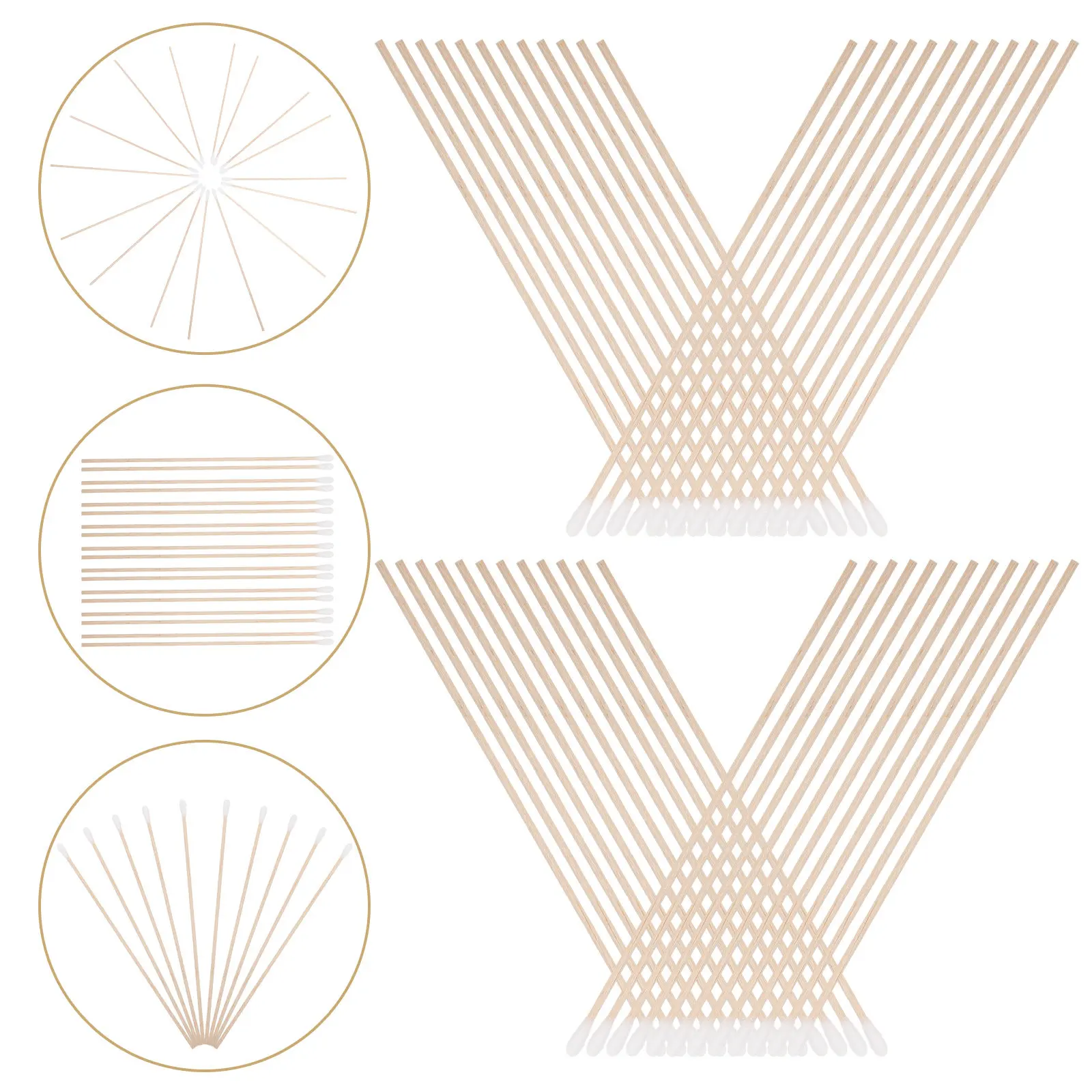 

100 шт. мягких ватных палочек с прочными деревянными стержнями, идеально подходят для ежедневной гигиены, очищения лица, тела и ушей