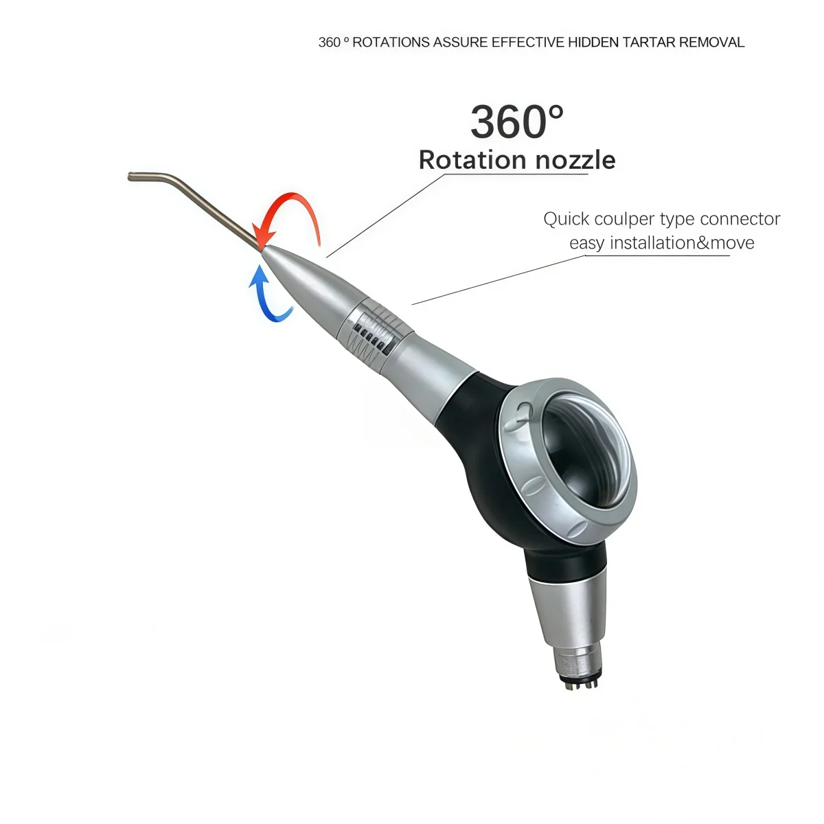 1Pc Dental Air Prophy Unit Colorful Teeh Whitening Spary Use Sandblasting Air Polisher Unit 4hole Dentists Equipment