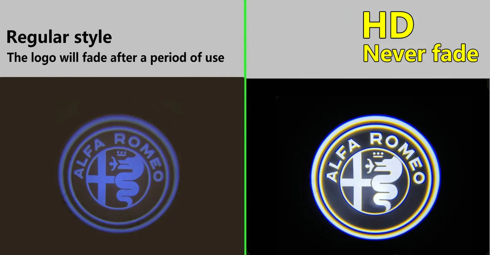 For HD 2025 2X Alfa Romeo 159 166 GT Giulia Mito Giulietta Stelvio Brera Ghost Shadow Door Courtesy Logo Projector Welcome Light