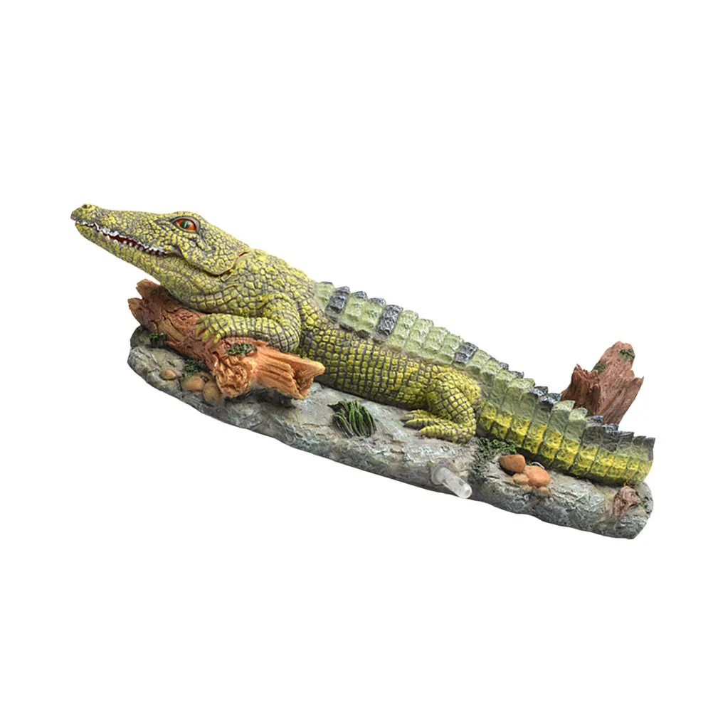 

Crocodile Shape Resin Aquarium Decoration for Fish Tank Landscape Ornament Home Aquatic Decor Simulation Artificial Hideout Cave